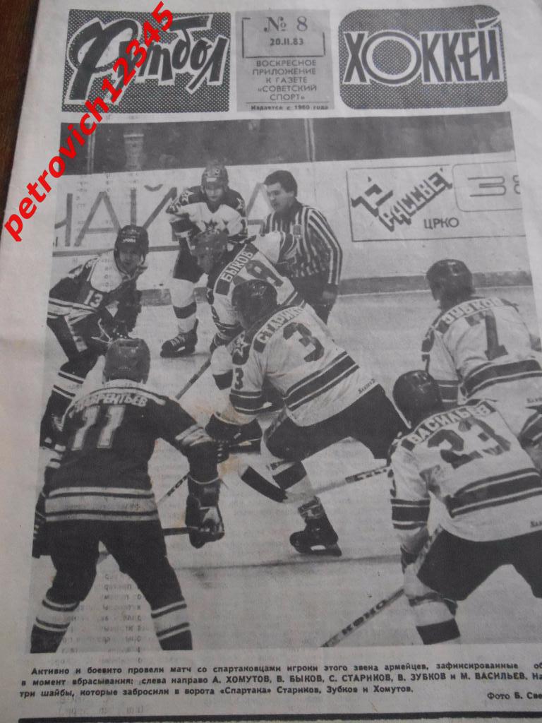 Футбол - Хоккей № 8 - 1983г
