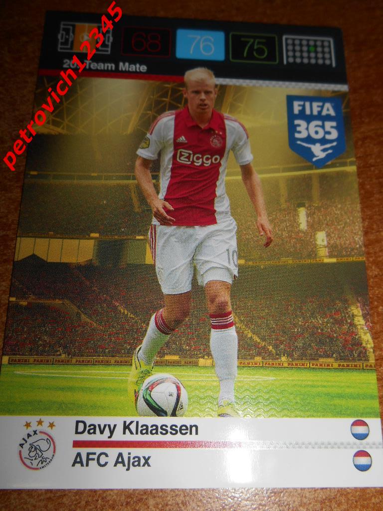 футбол.карточка = Davy Klaassen (AFC Ajax)