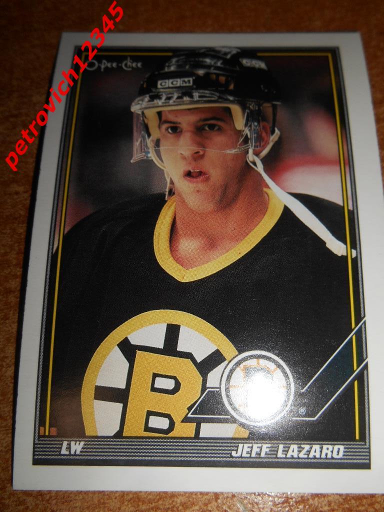 хоккей.карточка = Jeff Lazaro- Boston Bruins
