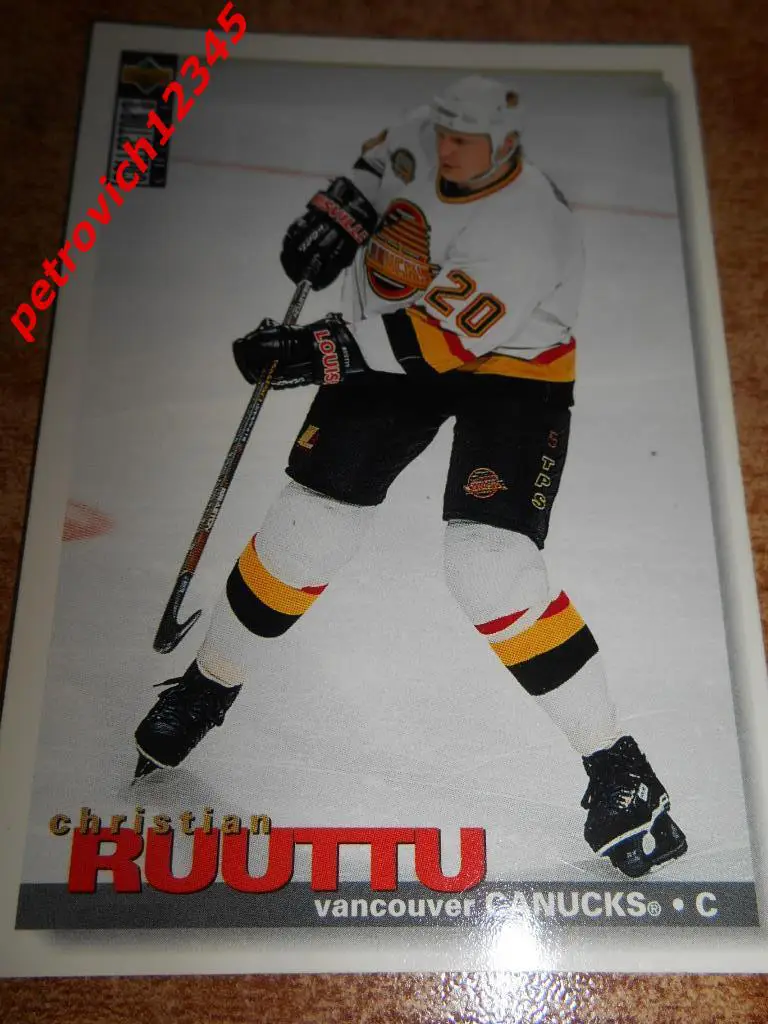 хоккей.карточка = Christian Ruuttu- Vancouver Canucks