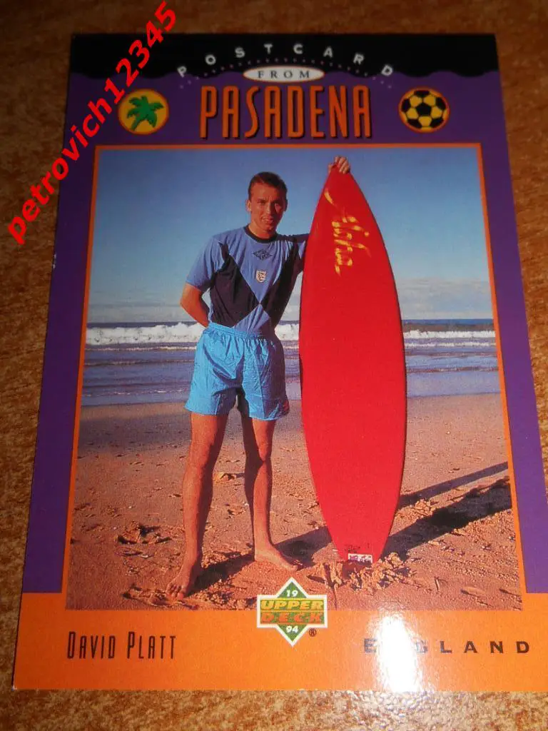 футбол.карточка = David Platt (England)