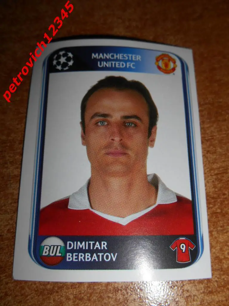Наклейка PANINI Лига Чемпионов УЕФА 2010-2011 = Dimitar Berbatov (Manchester )