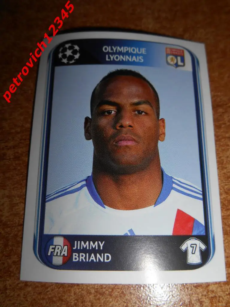 Наклейка PANINI Лига Чемпионов УЕФА 2010-2011 =Jimmy Briand (Olympique Lyonnais)