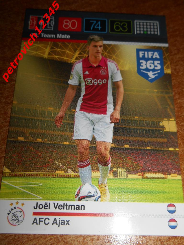 футбол.карточка = Joel Veltman- Ajax