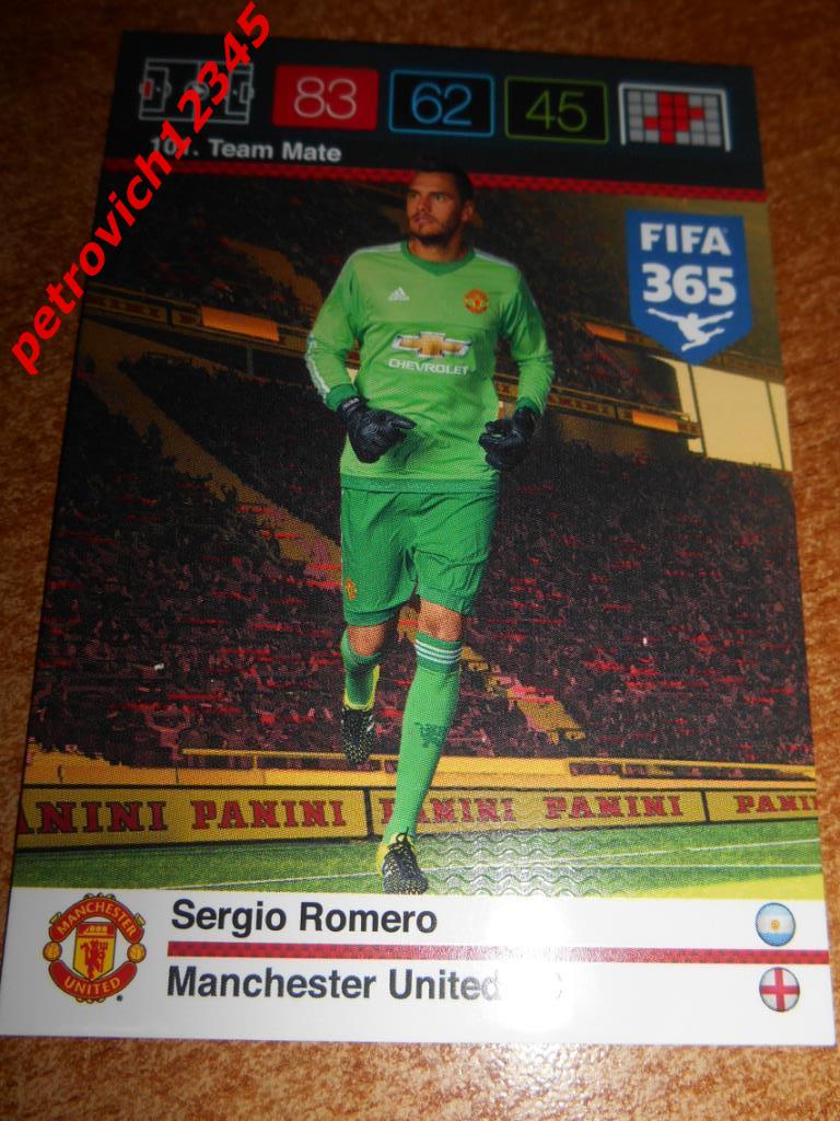 футбол.карточка = Sergio Romero- Manchester United