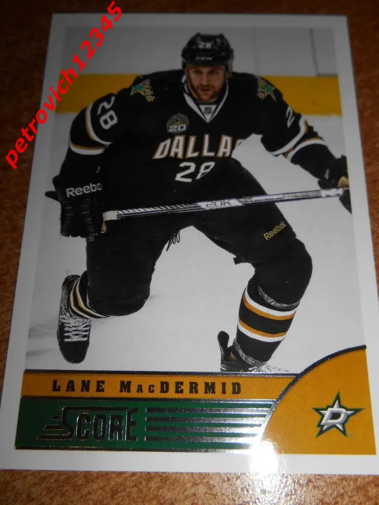 хоккей.карточка = Lane MacDermid- Dallas Stars
