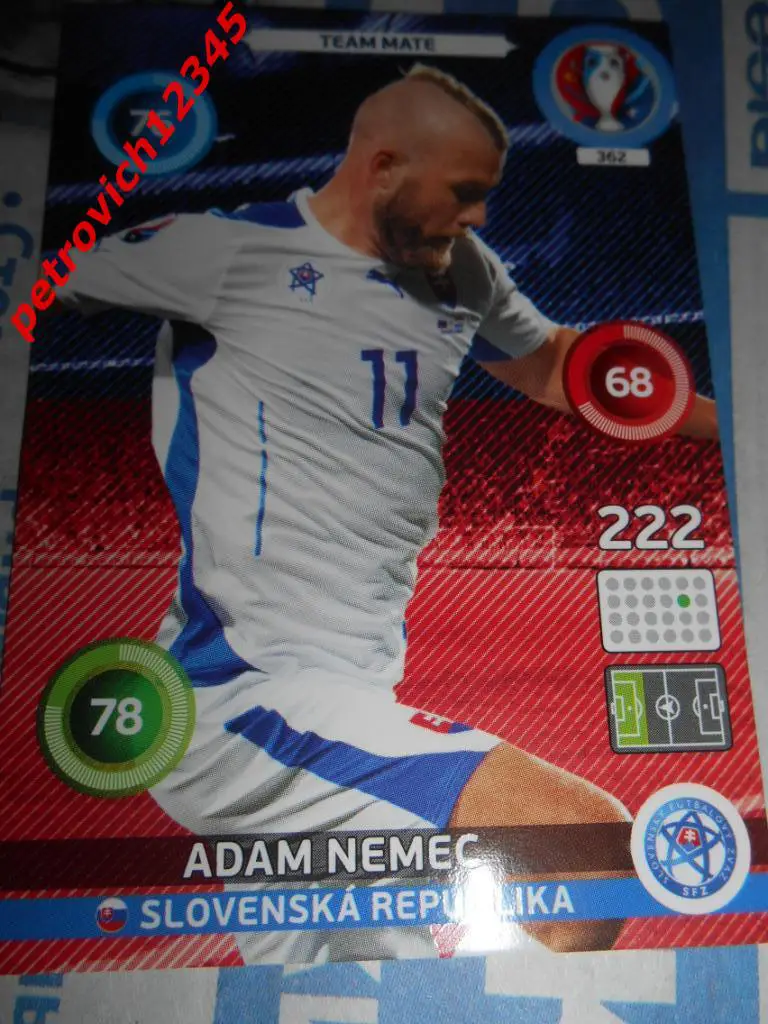 футбол.карточка = Adam Nemec - Slovakia