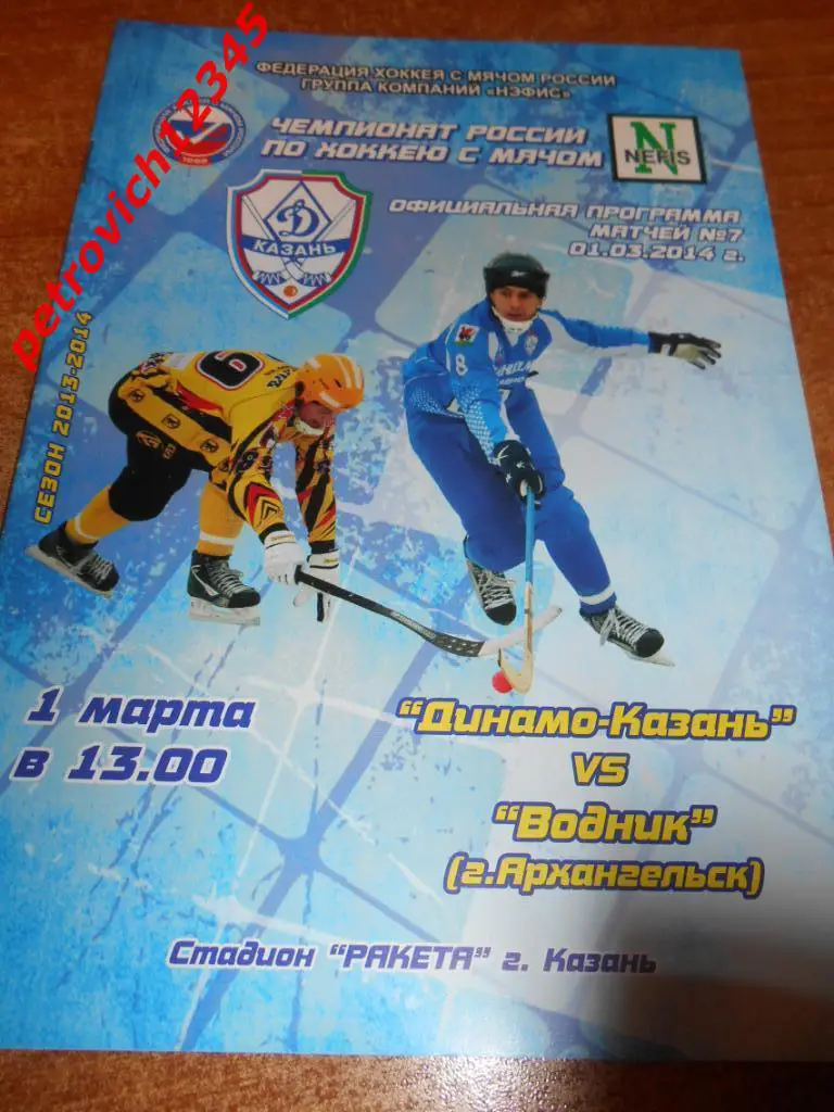 Динамо Казань - Водник Архангельск - 01 марта 2014г