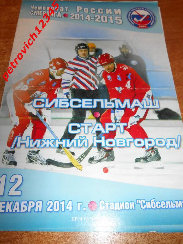 Сибсельмаш Новосибирск - Старт Нижний Новгород - 12 декабря 2014г