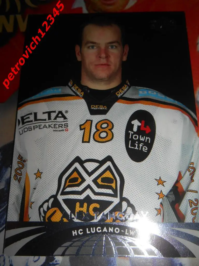 хоккей.карточка = 81 - Alex Tanguay - HC Lugano - 2004-05 UD All-World Edition