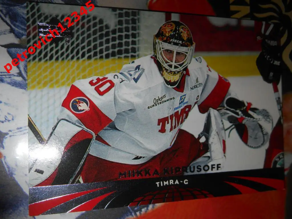 хоккей.карточка = 77 - Miikka Kiprusoff - Timra - 2004-05 UD All-World Edition