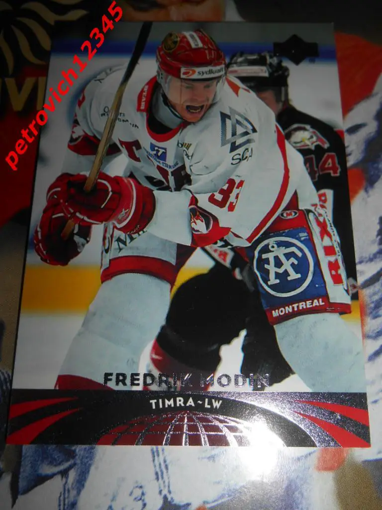 хоккей.карточка = 75 - Fredrik Modin - Timra - 2004-05 UD All-World Edition