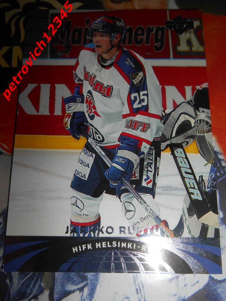 хоккей.карточка = 12-Jarkko Ruutu - HIFK Helsinki -2004-05 UD All-World Edition