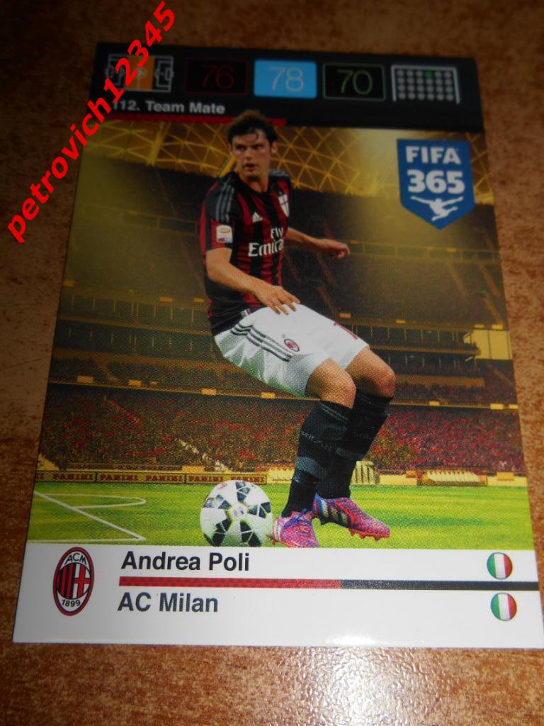 футбол.карточка = 112 - Andrea Poli - A.C. Milan