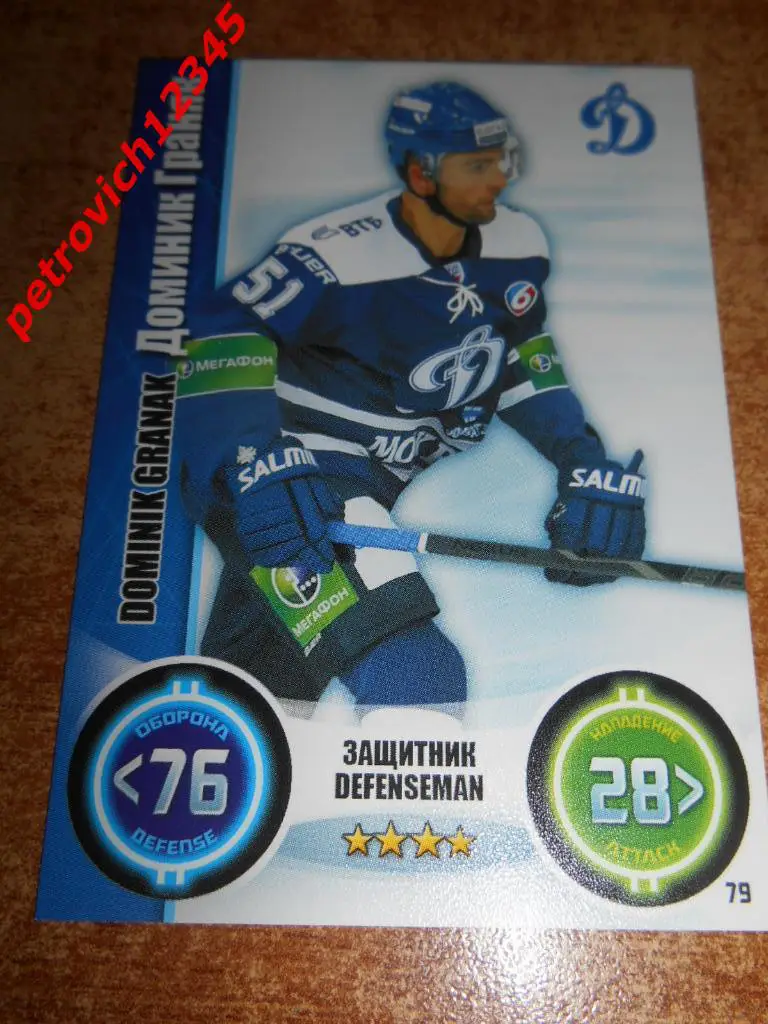 хоккей.карточка = Доминик Граняк (Динамо Москва )