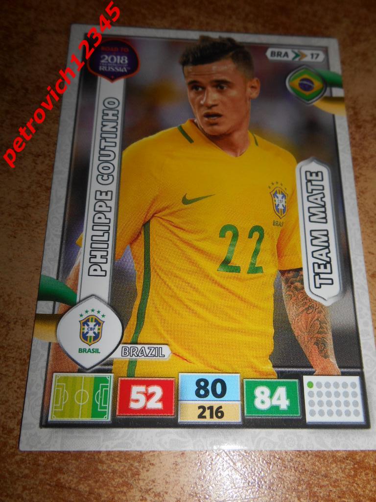 футбол.карточка = BRA17 - Philippe Coutinho - Brazil