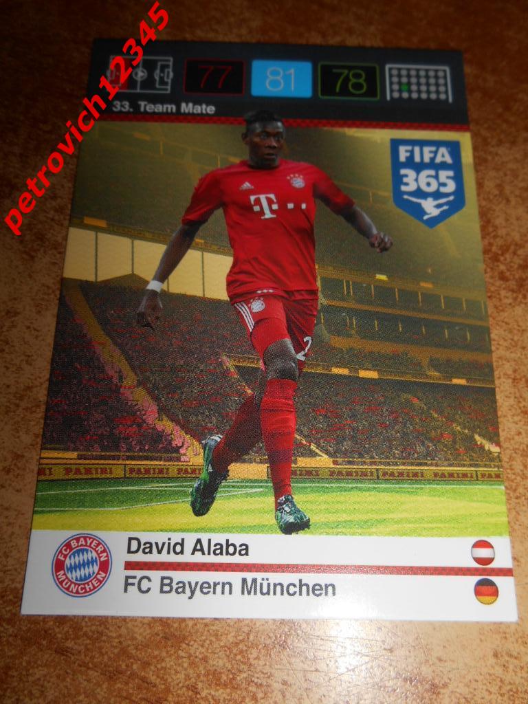 футбол.карточка = 33 - David Alaba - FC Bayern Munchen
