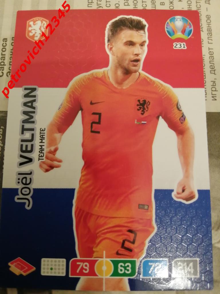 футбол.карточка = 231 - Joel Veltman - Netherlands