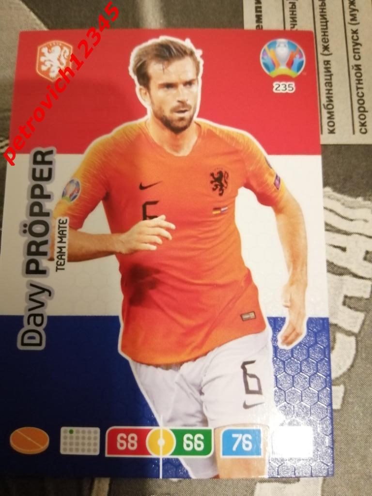 футбол.карточка = 235 - Davy Propper - Netherlands