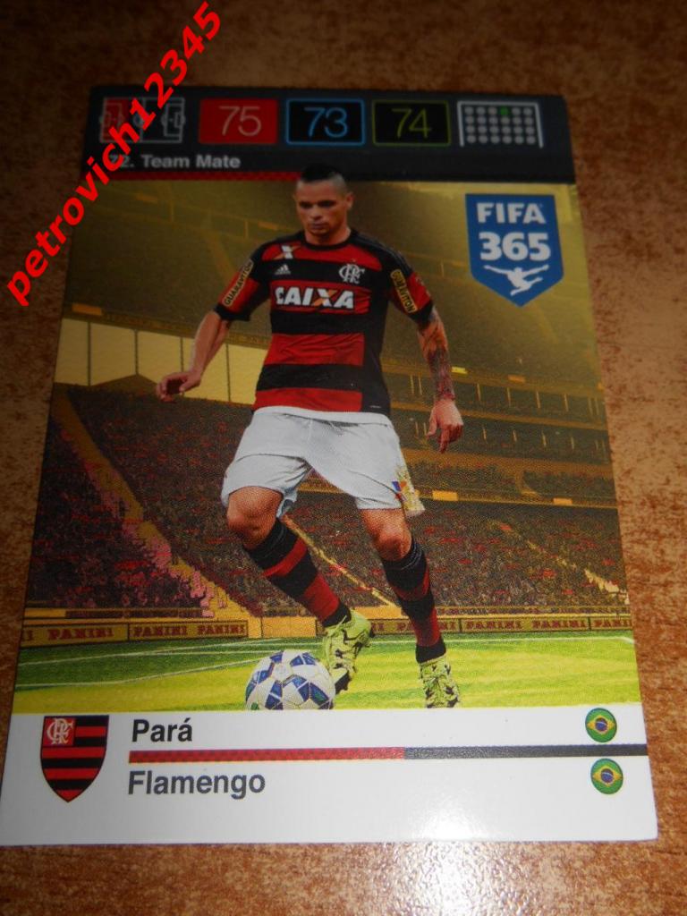 футбол.карточка = 72- Para - CR Flamengo