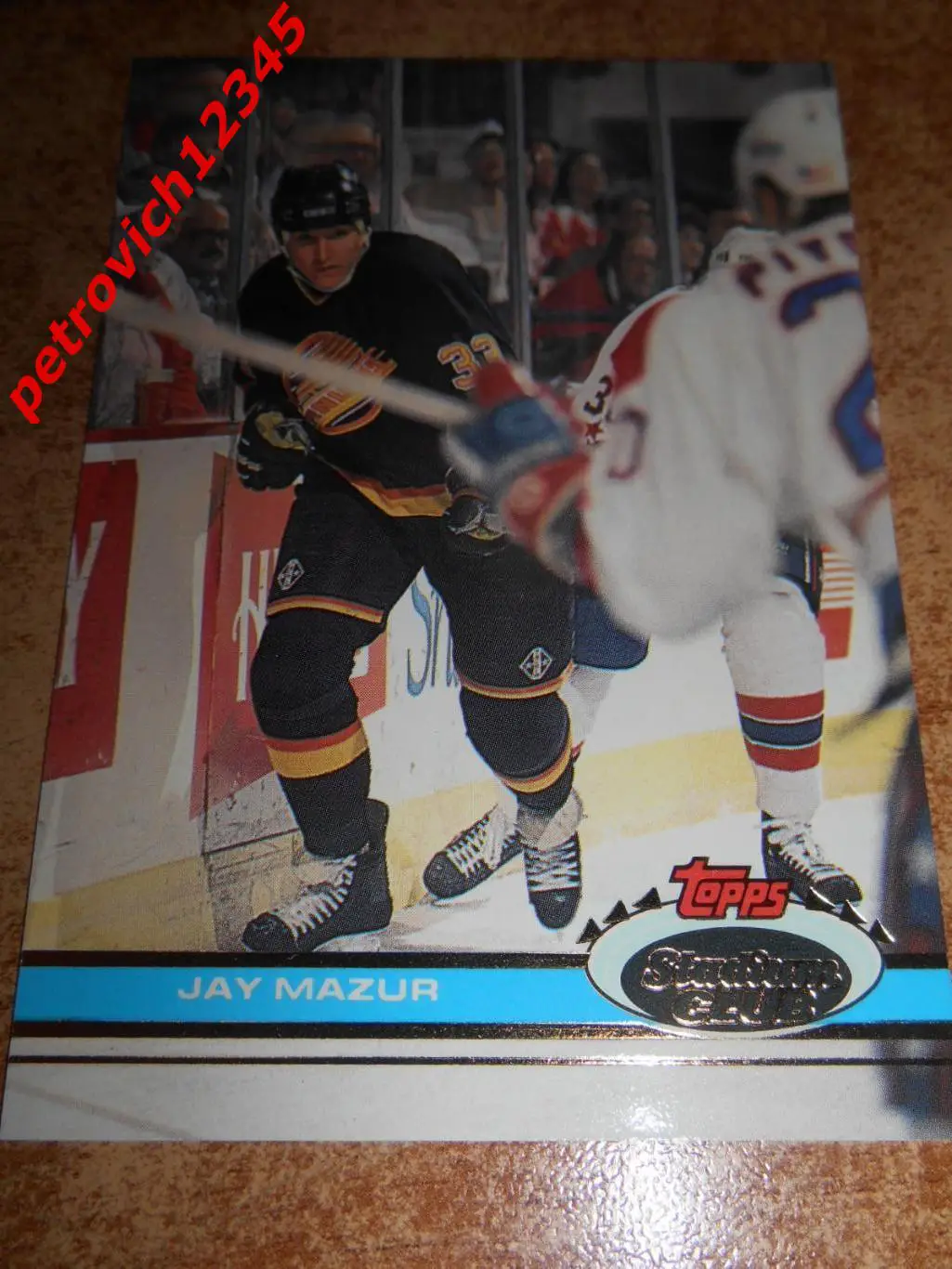 хоккей.карточка = 272 - Jay Mazur RC - Vancouver Canucks