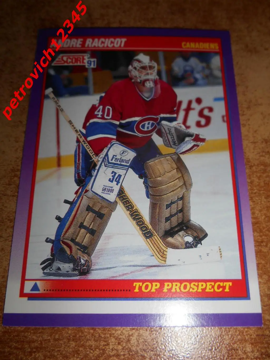 хоккей.карточка = 395 - Andre Racicot - Montreal Canadiens