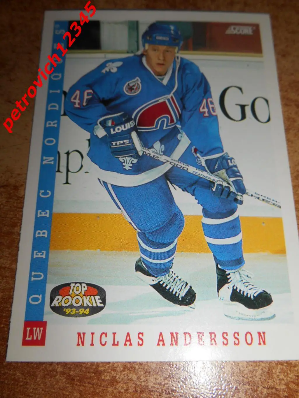 хоккей.карточка = 460 - Niklas Andersson - Quebec Nordiques