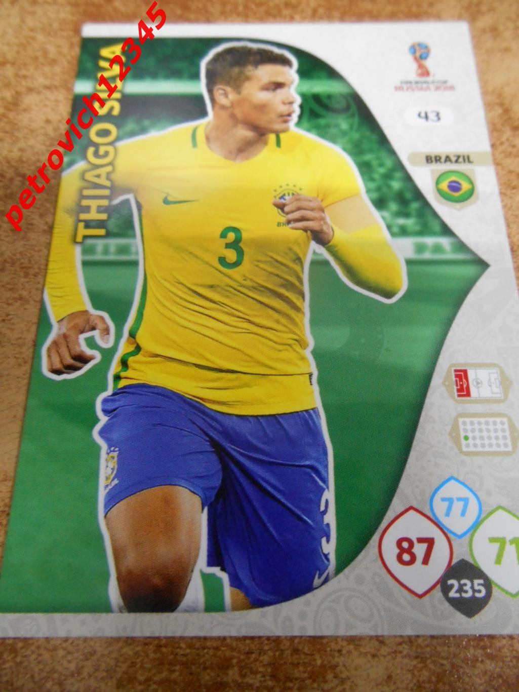 футбол.карточка = 43 - Thiago Silva - Brazil
