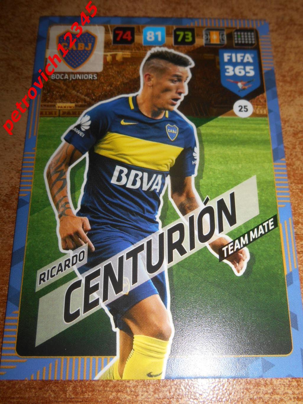 футбол.карточка = 25 - Ricardo Centurion - Boca Juniors