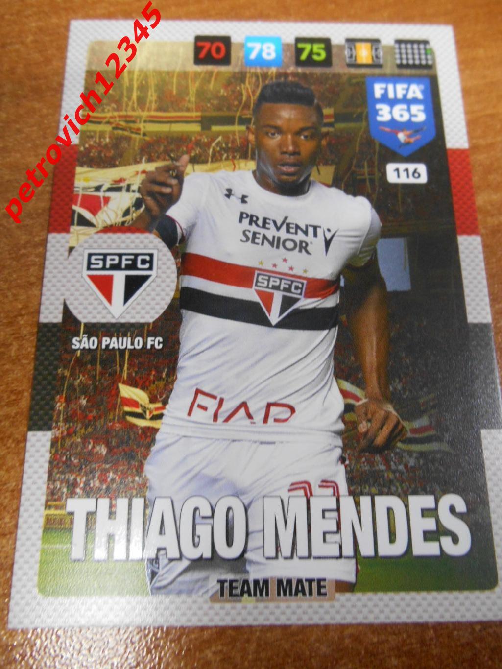 футбол.карточка = 116 - Thiago Mendes - Sao Paulo FC