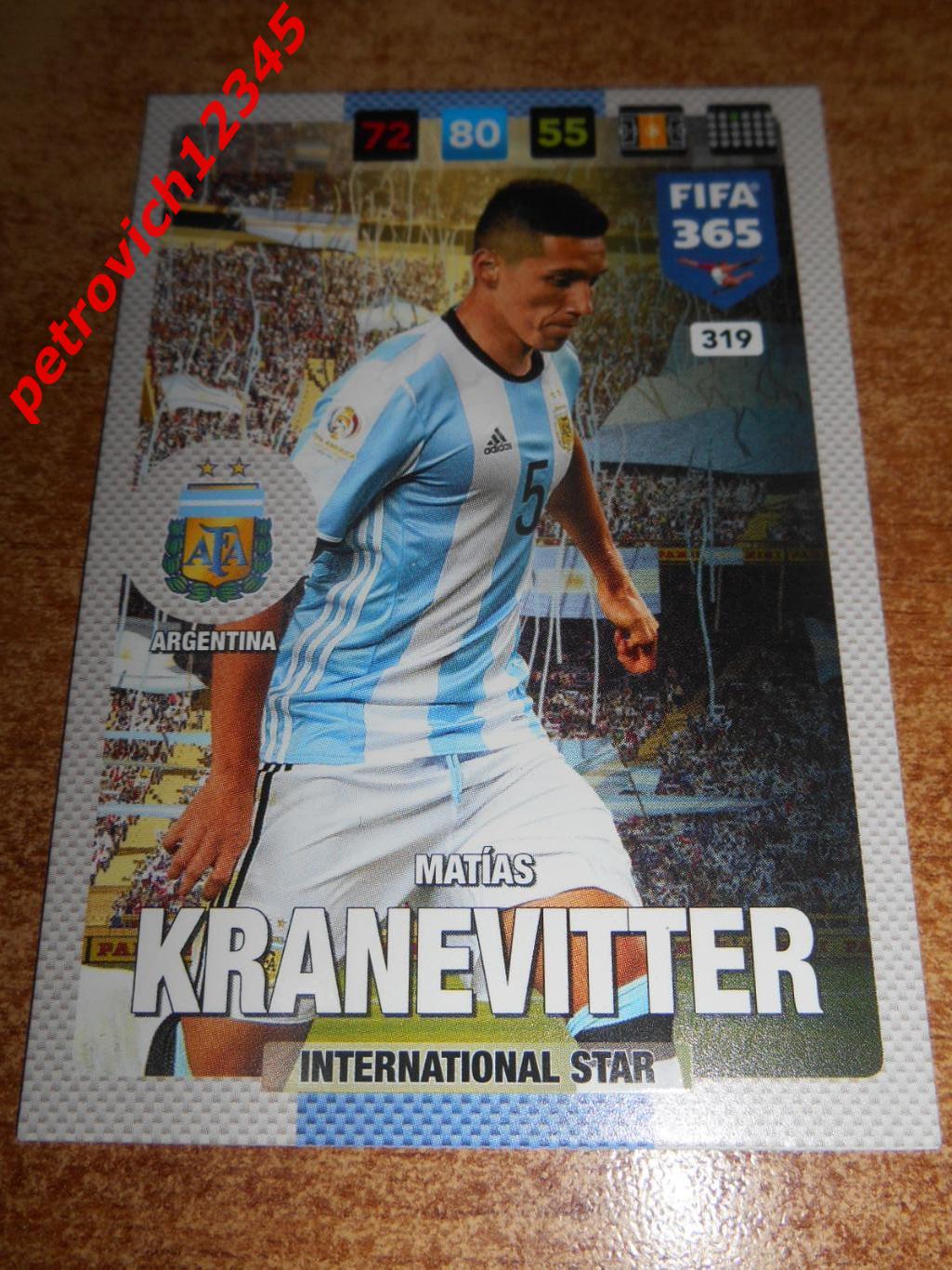 футбол.карточка = 319 - Matias Kranevitter - Argentina