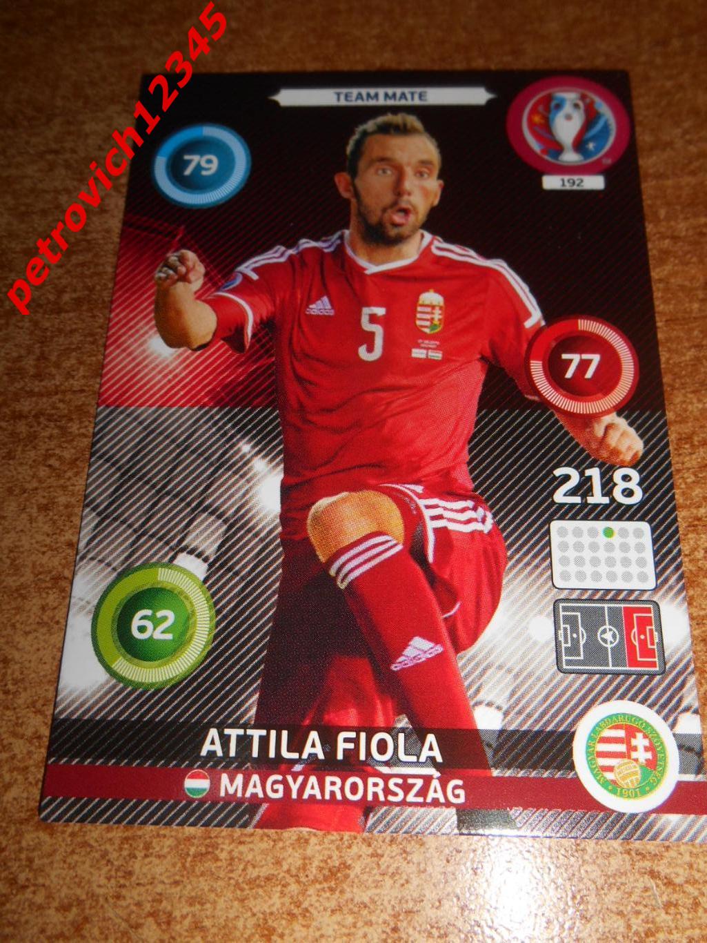 футбол.карточка = 192 - Attila Fiola - Hungary