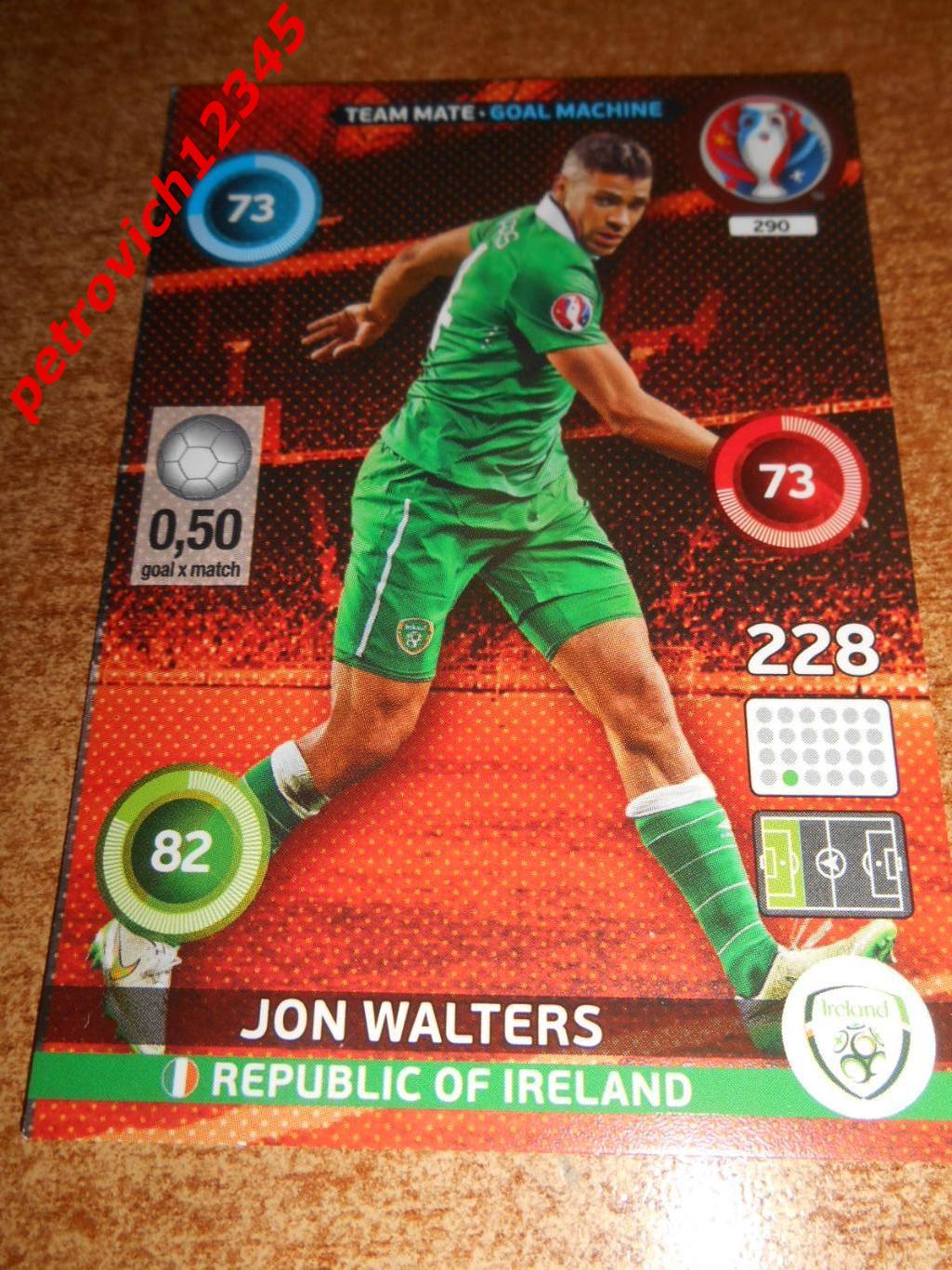 футбол.карточка = 290 - Jon Walters GM - Republic of Ireland