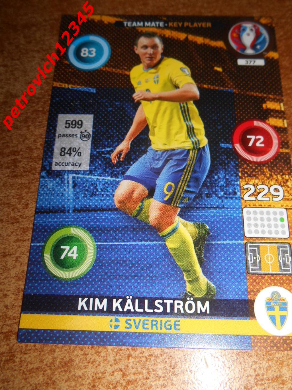 футбол.карточка = 377 - Kim Kallstrom KP - Sweden