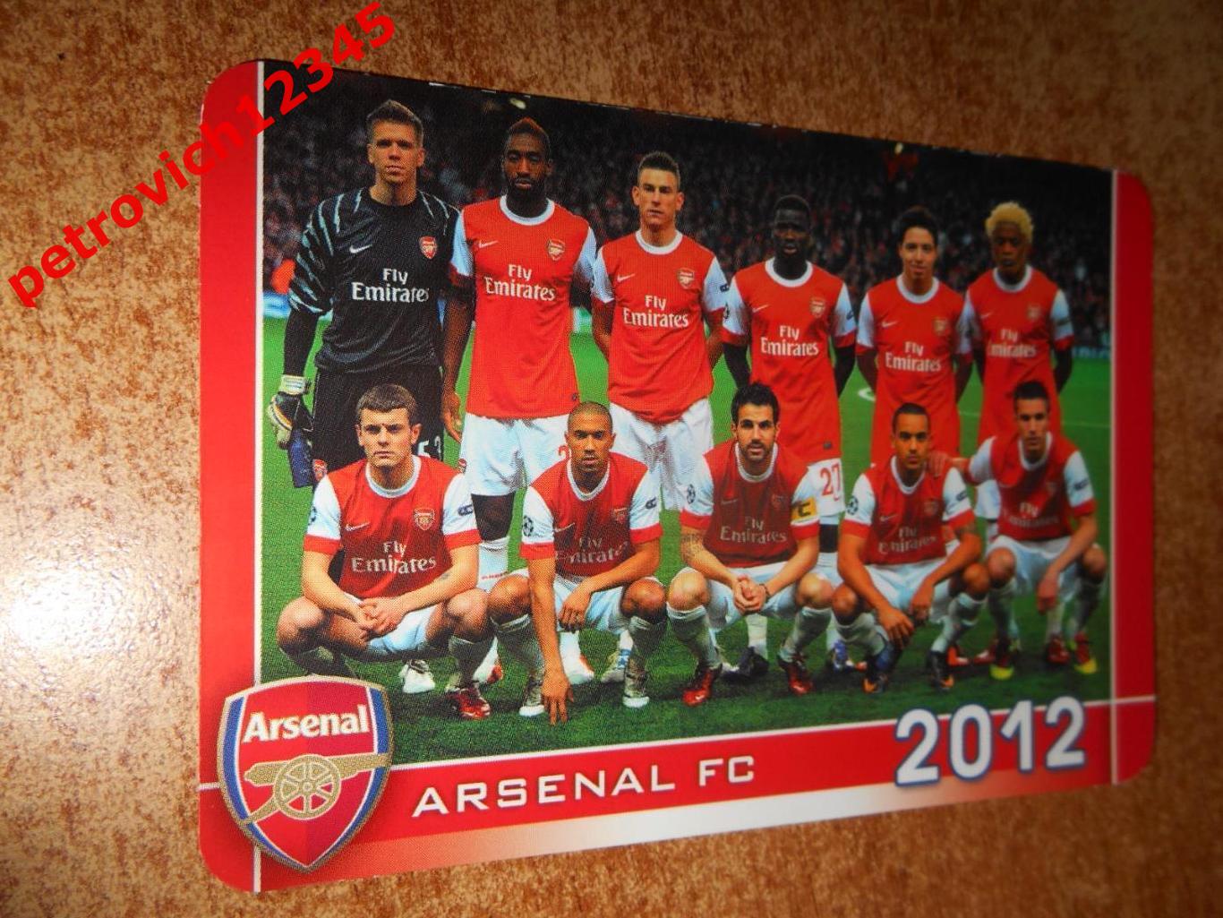 календарик - Arsenal - 2012г
