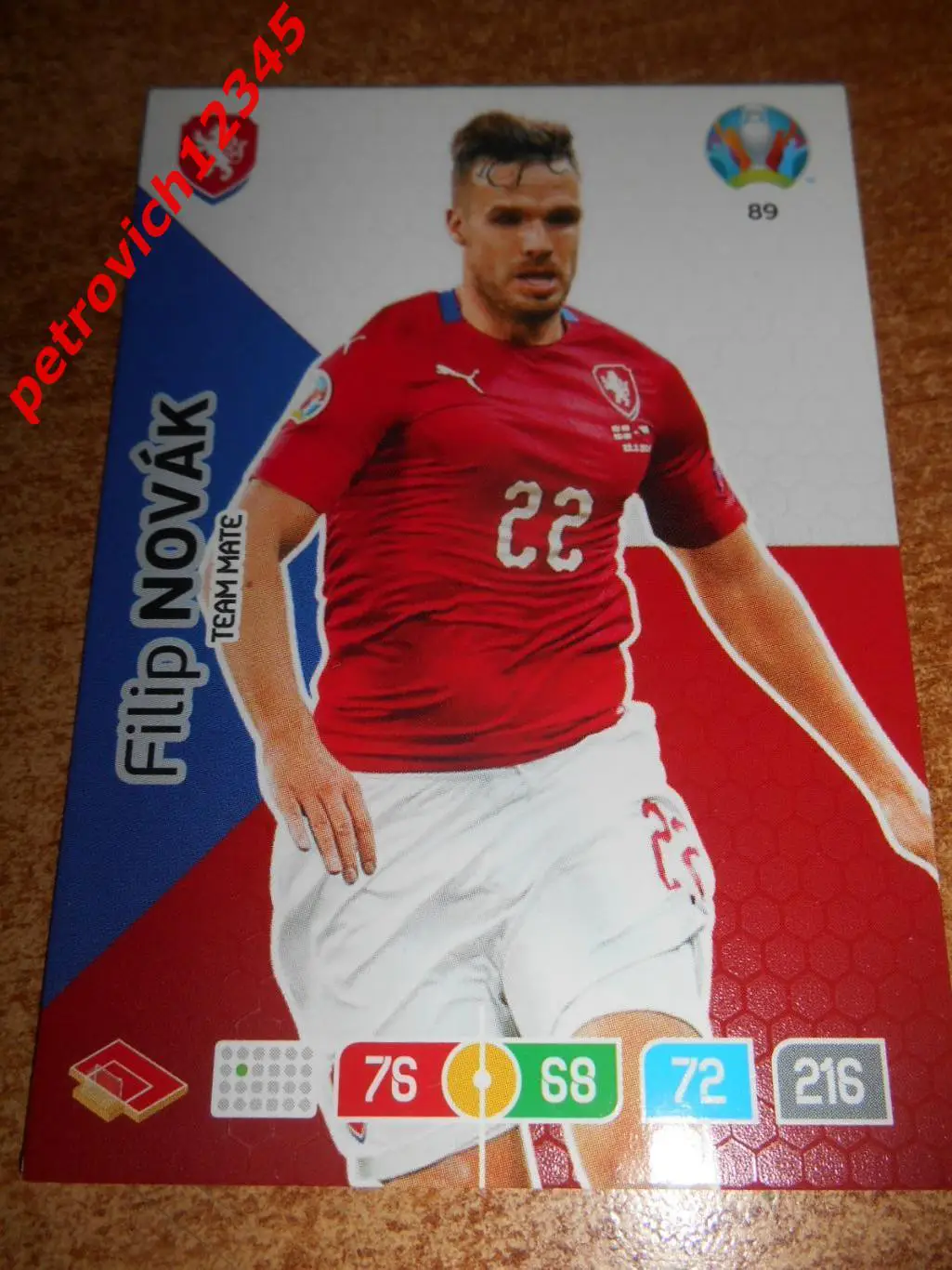 футбол.карточка = 89 - Filip Novak - Czech Republic