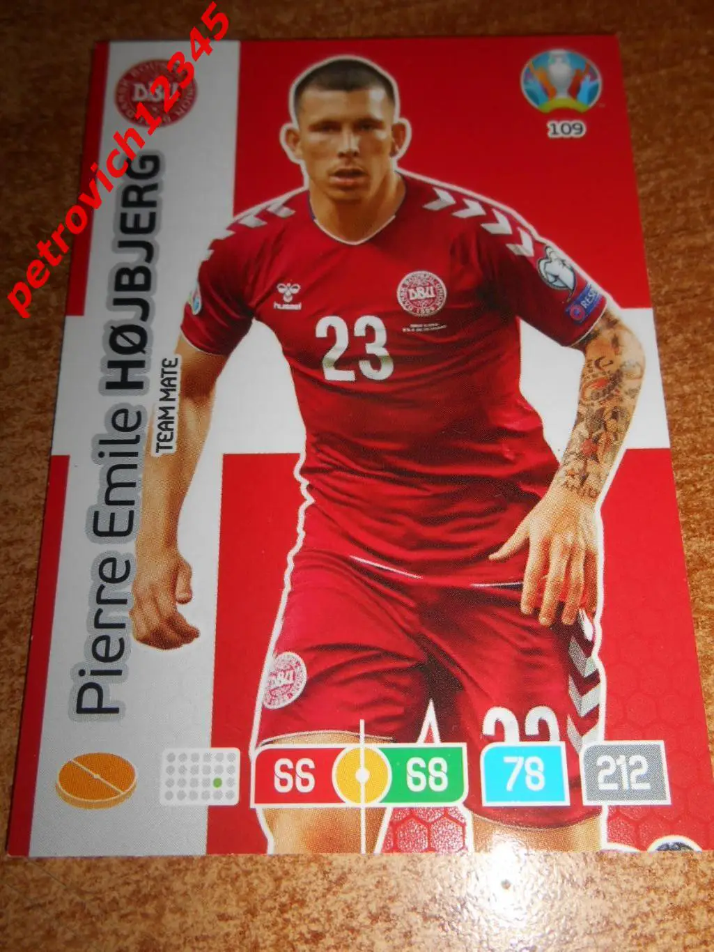 футбол.карточка = 109 - Pierre-Emile H?jbjerg - Denmark