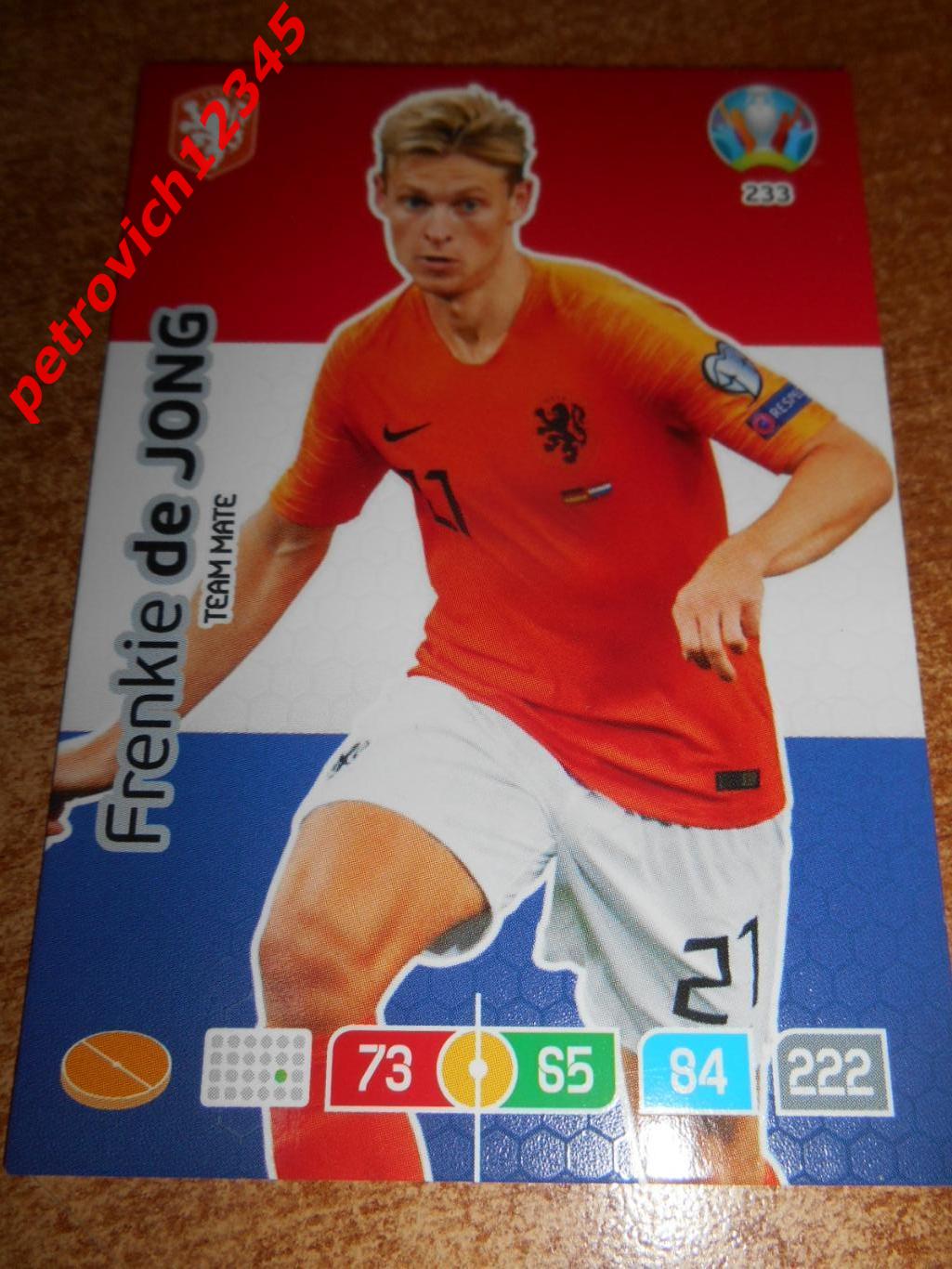 футбол.карточка = 233 - Frenkie de Jong - Netherlands