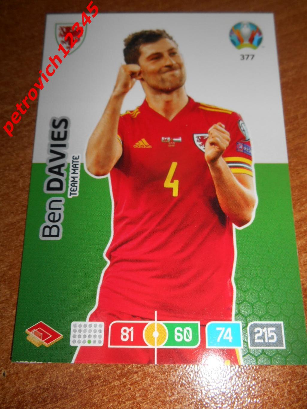 футбол.карточка = 377 - Ben Davies - Wales