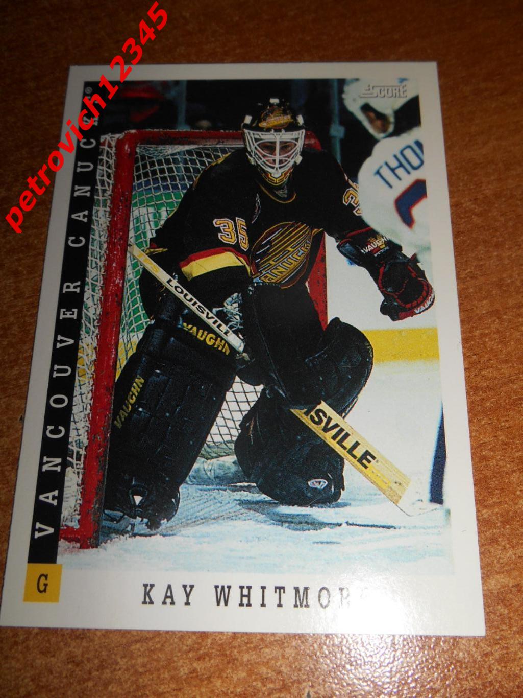 хоккей.карточка - 360 - Kay Whitmore - Vancouver Canucks