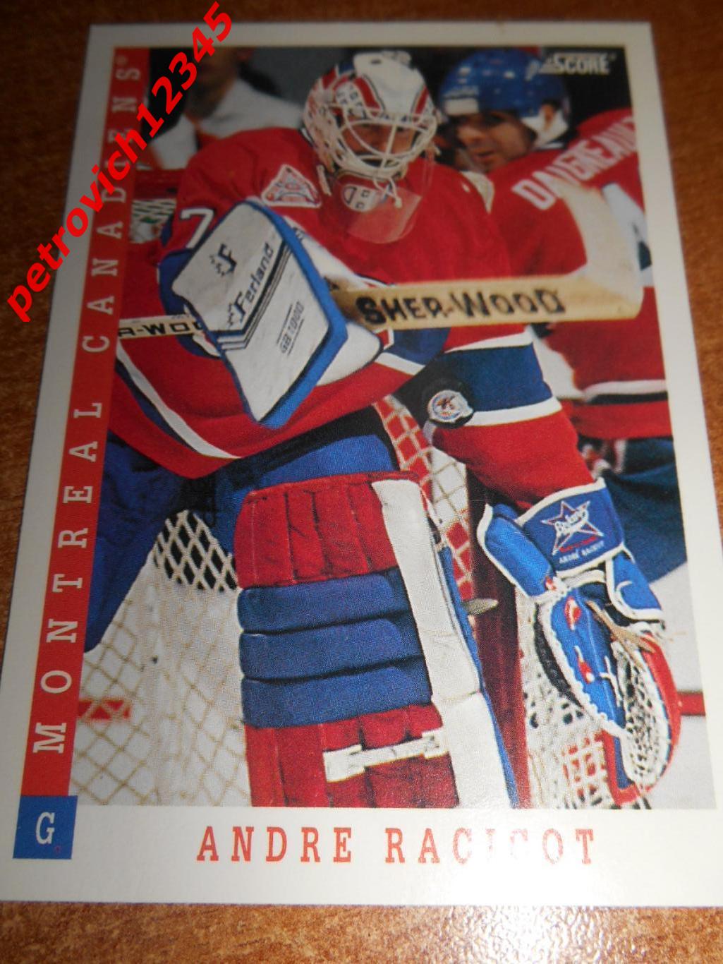 хоккей.карточка - 437 - Andre Racicot - Montreal Canadiens