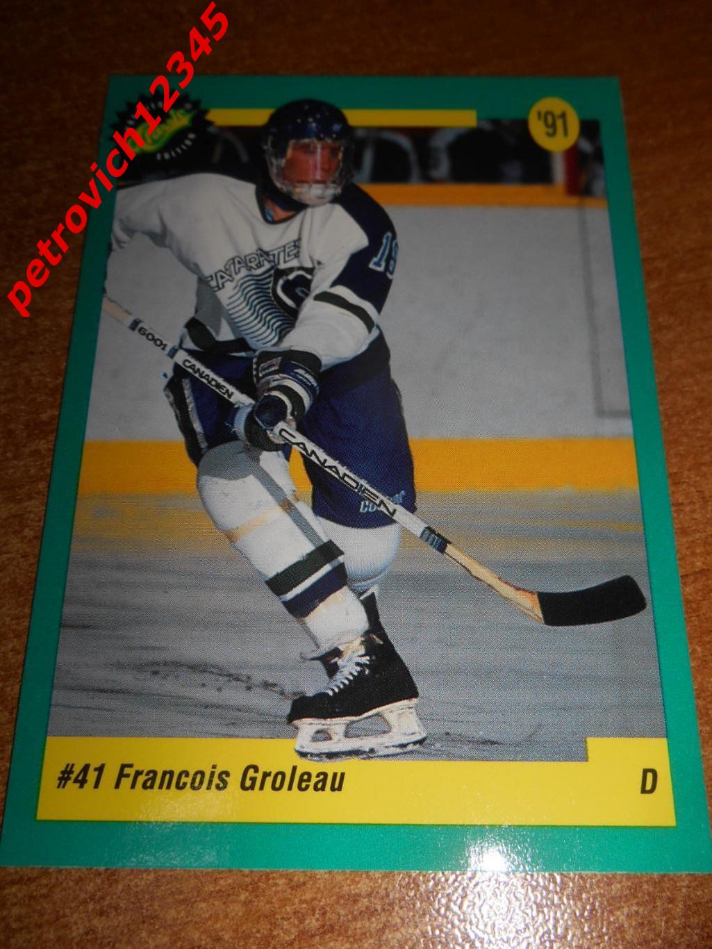 хоккей.карточка - 35 - Francois Groleau - Calgary Flames