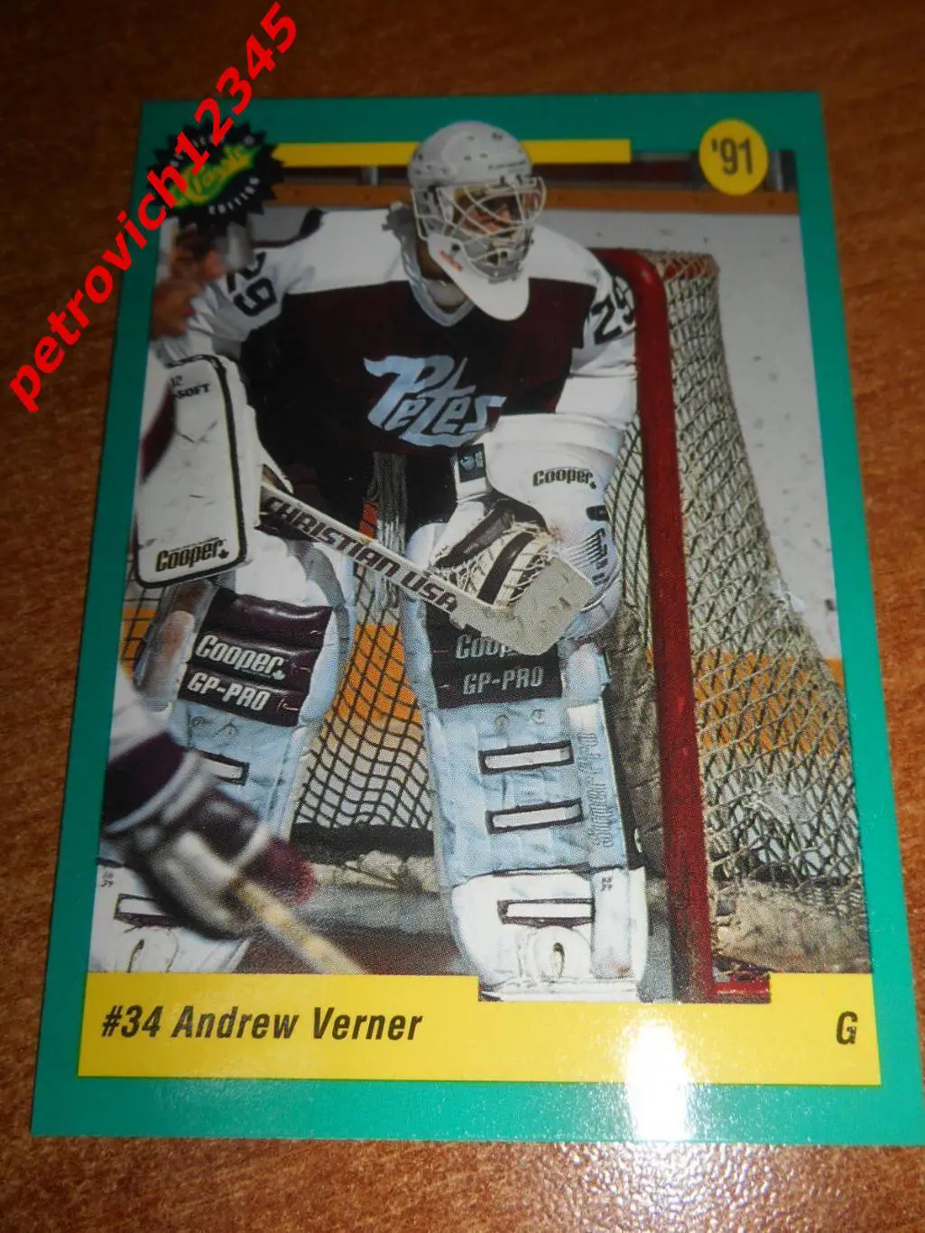 хоккей.карточка - 30 - Andrew Verner - Edmonton Oilers