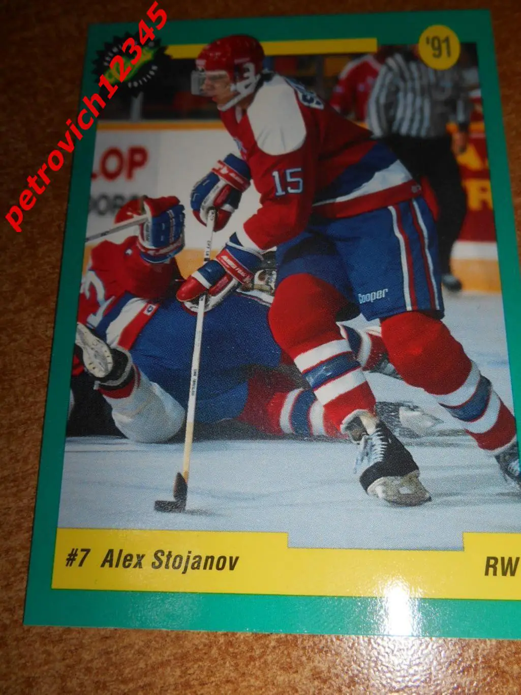 хоккей.карточка -Alex Stojanov - Vancouver Canucks