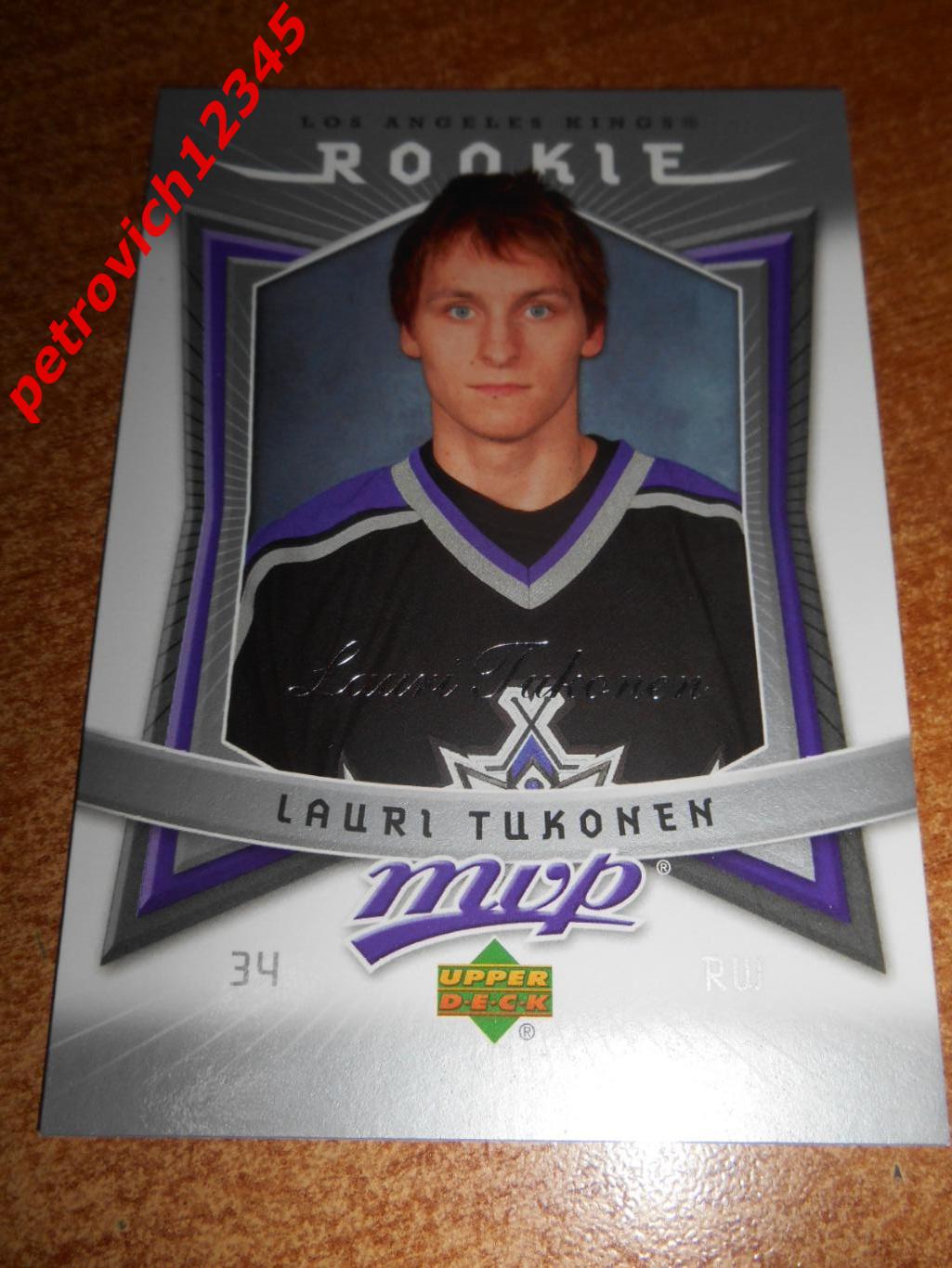 хоккей.карточка - 328 - Lauri Tukonen ROO, RC - Los Angeles Kings