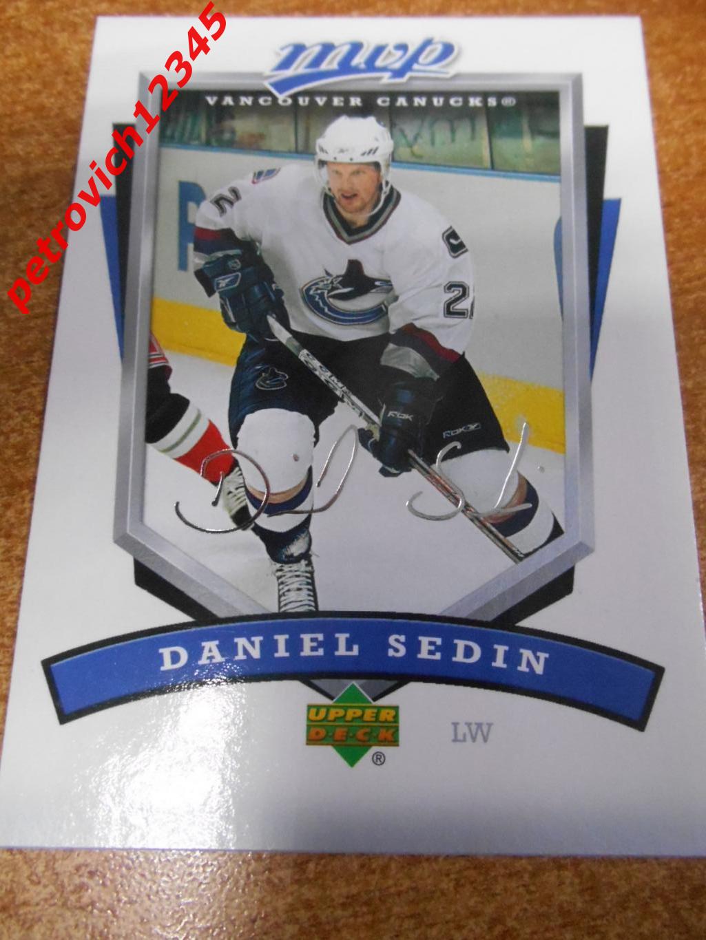 хоккей.карточка - 284 - Daniel Sedin - Vancouver Canucks