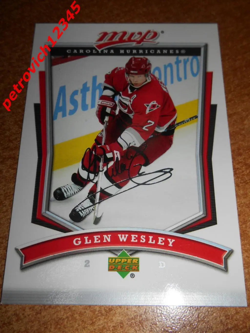 хоккей.карточка - 139 - Glen Wesley - Carolina Hurricanes