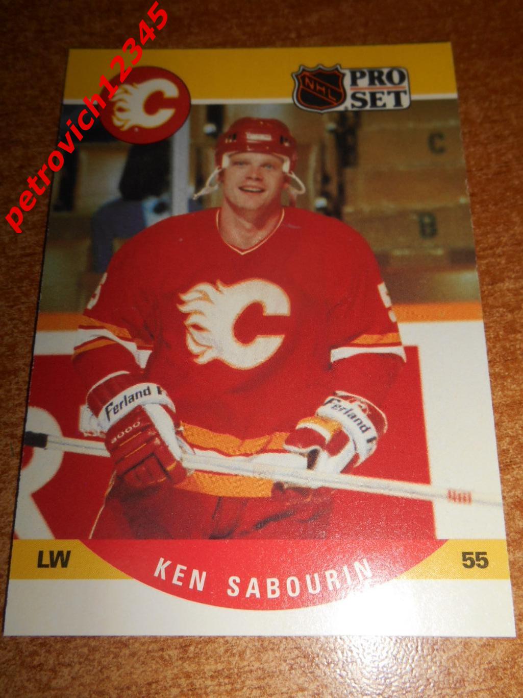 хоккей.карточка - 596 - Ken Sabourin RC - Calgary Flames