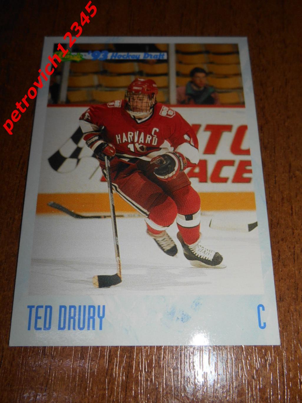 хоккей.карточка - 63 - Ted Drury - Harvard Crimson