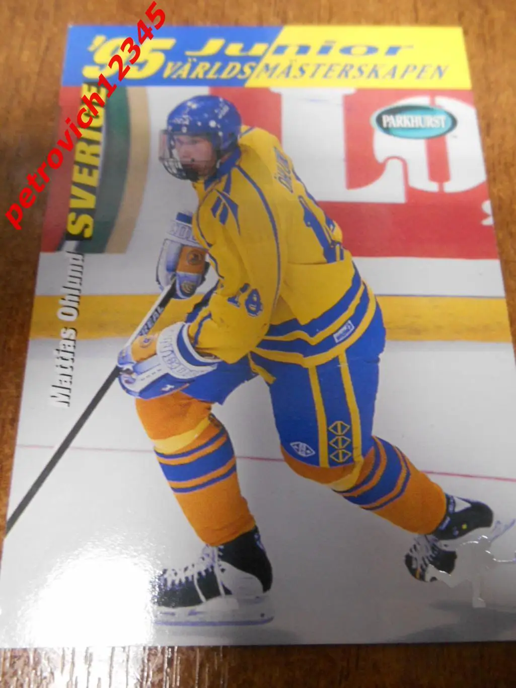 хоккей.карточка - SE243 - Mattias Ohlund WJC - Sweden